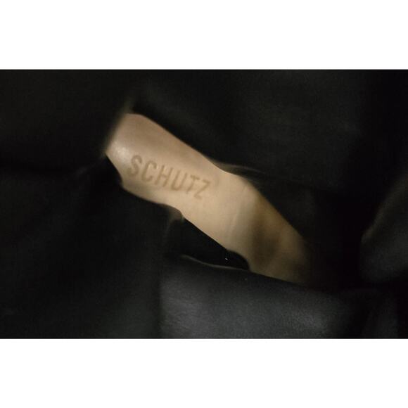 Schutz Ashlee Up Boots Suede Leather Black 9 B Slouchy Stilettos - Picture 8 of 10